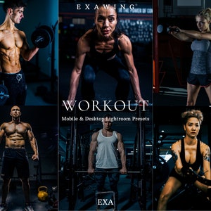 10 Workout Lightroom Presets | Mobile + Desktop | Gym, Fitness | Blogger and Instagram Preset | Plus Adobe Camera Raw