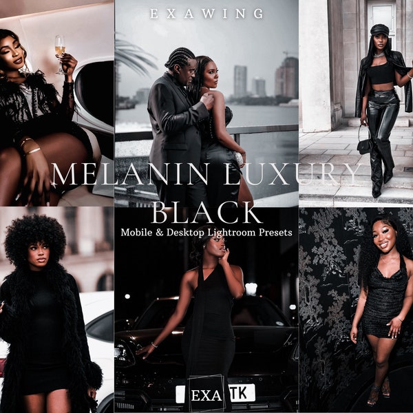 10 Melanin Luxury Black Lightroom Presets | Mobile + Desktop | Fashion, Dark, Noir | Blogger and Instagram | Plus Adobe Camera Raw