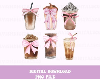 Iced Coffee Png, Coquette Iced Coffee, Sublimation Transfers, Coffee Lover Png, DTF Transfer, Trendy Shirt Designs For Women, Trendy Mom