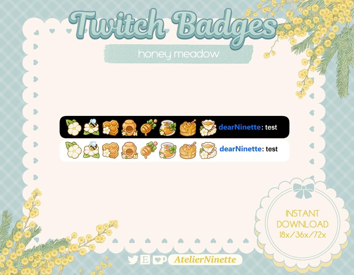 Subscription Badges - Honey Meadow | Cottagecore | Bits, Subs, Icons ...