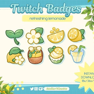 Twitch Refreshing Lemonade | For Twitch Emblems/Badges | Summer Badges | Bits Badges | Discord | Youtube | Twitch