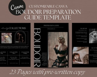 CANVA Boudoir Client Guide Template, Luxury Boudoir Style Guide, Photographer Magazine Template PDF, Boudoir Price guide,  Client Brochure