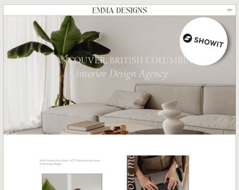 Showit-websitesjablonen voor fotografen, dienstverleners, interieurontwerpwebsite, minimalistische websitesjabloon, direct downloaden