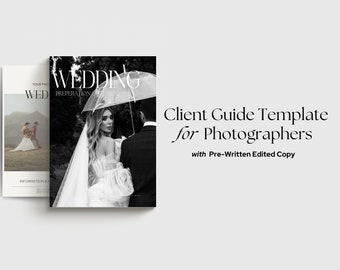 Wedding Photographer Welcome Template | Canva Photography Price Guide Template | Photography Magazine Template | Pre-written Text, Editable