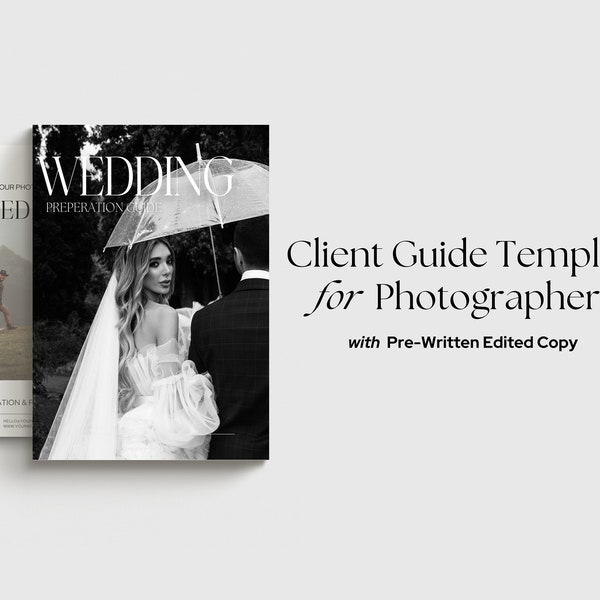 Wedding Photographer Welcome Template | Canva Photography Price Guide Template | Photography Magazine Template | Pre-written Text, Editable