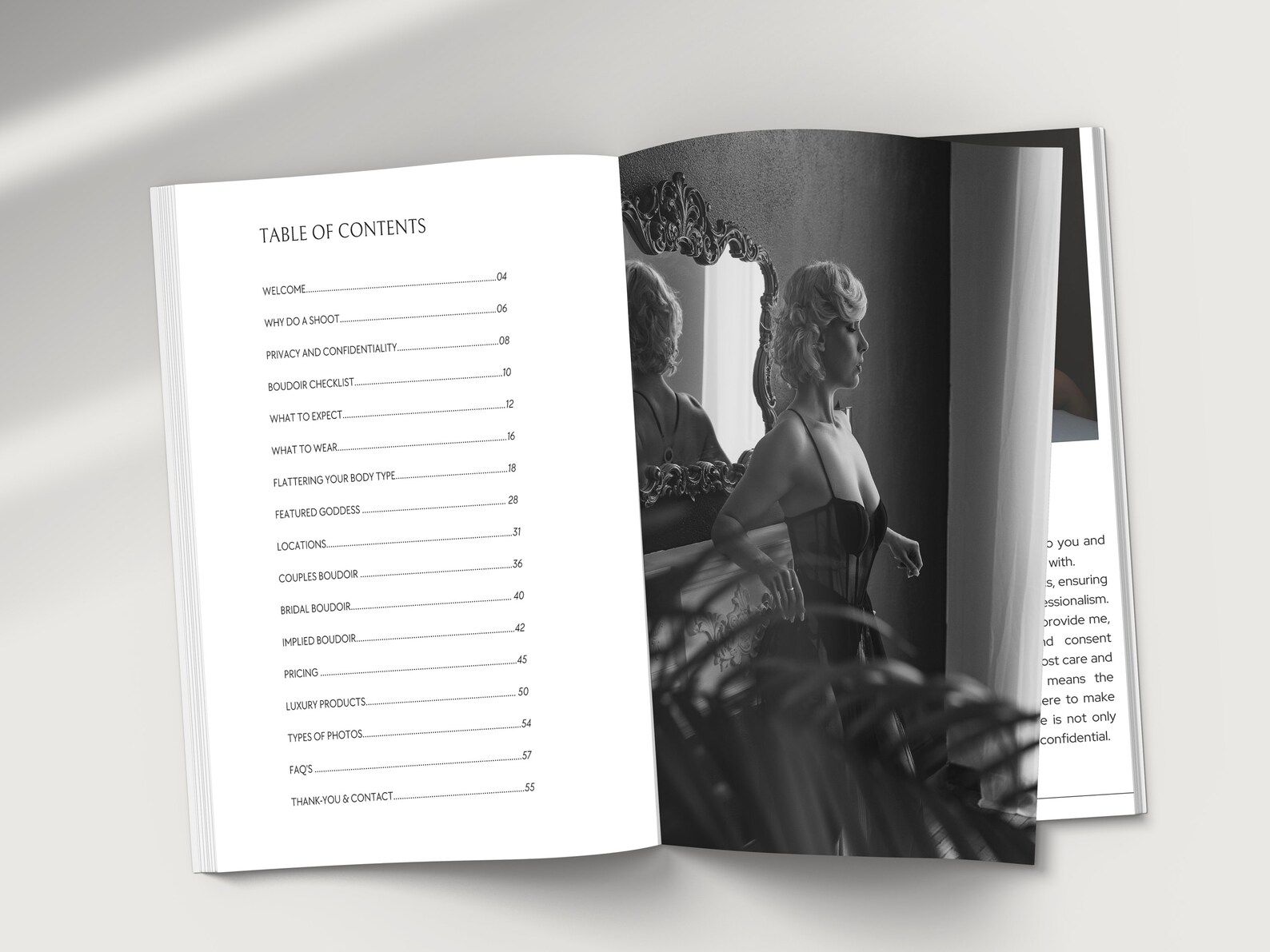 Boudoir Client Guide Template, Luxury Boudoir Photography Guide, Canva ...
