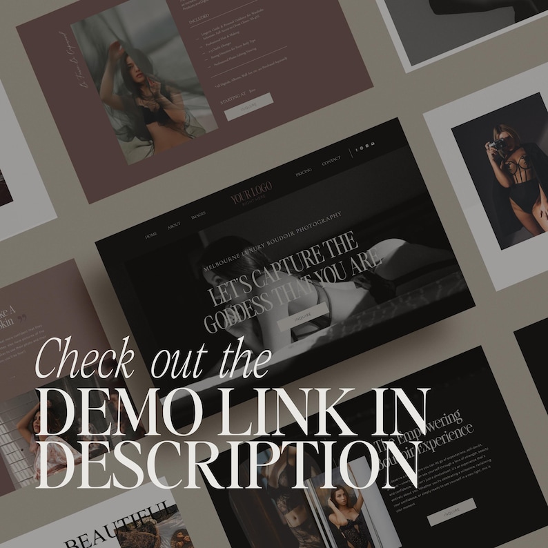 Mini Boudoir Photography Landing Page Showit Template for Photographers, ShowIt Website, Website Template, Customizable Website Template image 2