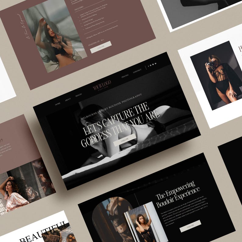Mini Boudoir Photography Landing Page Showit Template for Photographers, ShowIt Website, Website Template, Customizable Website Template image 5