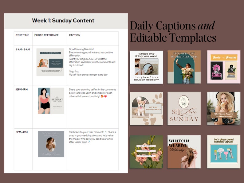 Boudoir VIP Group Content with Captions Daily MARCH Engaging Boudoir Canva Graphics, Facebook Boudoir Group Content, Fully Customizable afbeelding 7