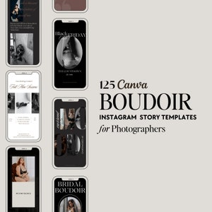 Boudoir Fotograf Instagram Story und Post Canva Vorlagen | 125 Luxus Fotografie Instagram, bearbeitbare Instagram Stories Vorlage