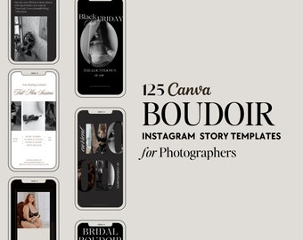 Boudoir Photographer Instagram Story i Post Canva Szablony | 125 Luksusowa Fotografia Instagram, Edytowalny Szablon Instagram Stories