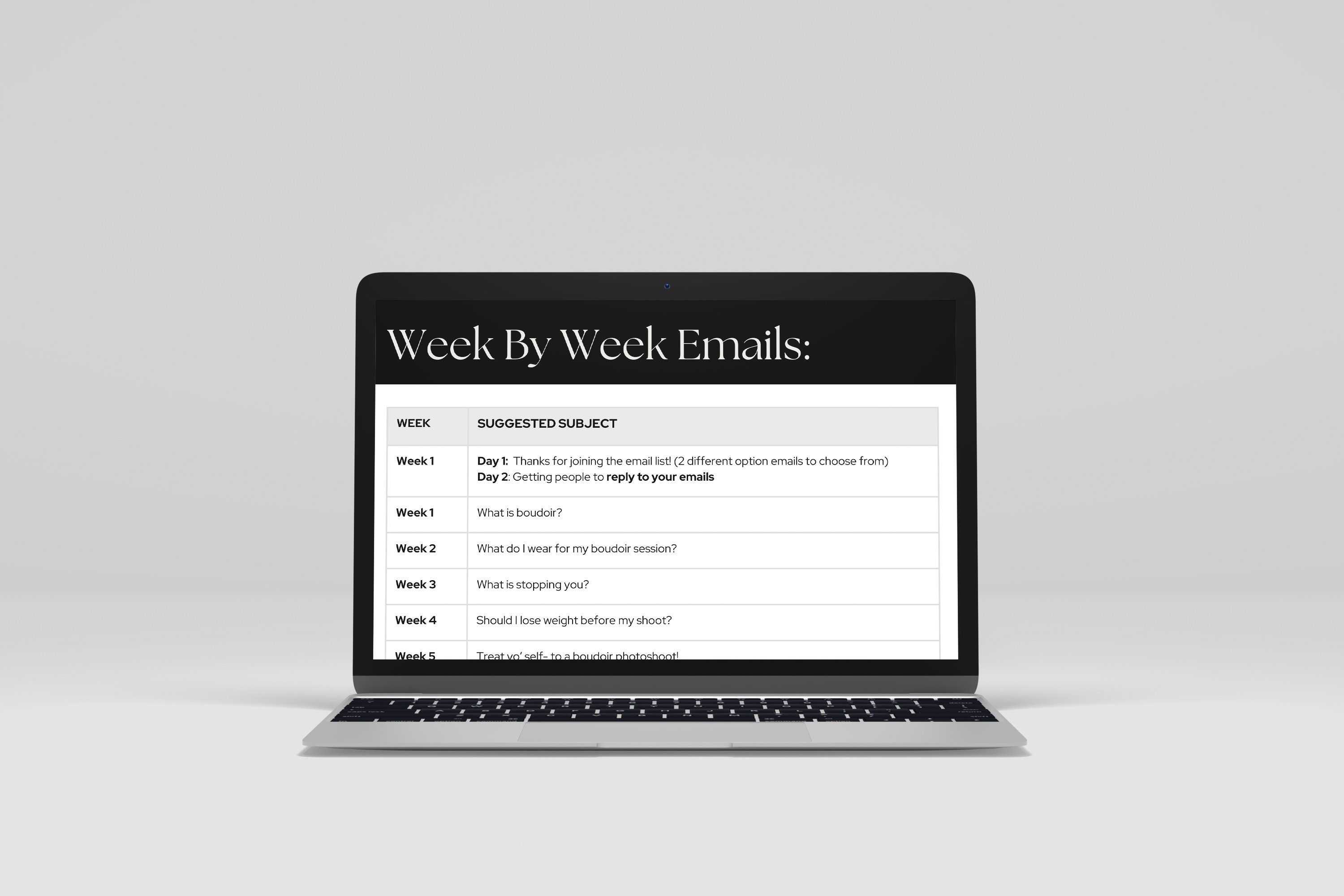 Email Marketing Campaign Newsletters for Boudoir Photographers One Year ...