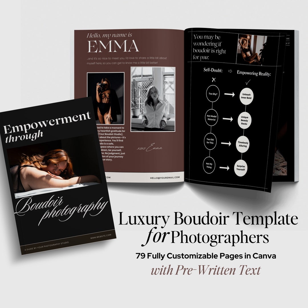 Boudoir Client Guide Template Canva Luxury Boudoir Style Etsy
