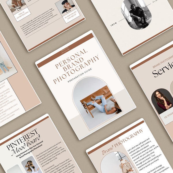 Brand Photographer Welcome Template, Canva Photography Pricing Guide Template | Personal Brand Photography Magazine Client Brochure, Digital