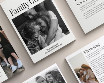 Family Photography Session Welcome Guide Canva Template – Client Prep Guide, Pricing – Photographer Magazine Template