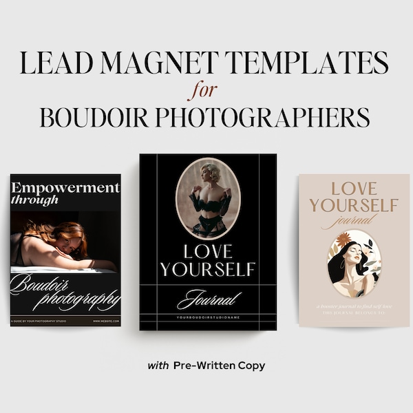 Lead Magnets for Boudoir Photographers Email Subscriber List, Luxury Canva Templates and Guides, Boudoir Marketing, Affirmation Cards