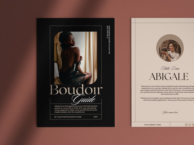 Boudoir Client Guide Template Canva, Luxury Boudoir Style Guide, Photographer Magazine Template PDF, Boudoir Price guide, Client Brochure image 7