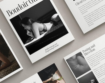 Boudoir Photography Session Welcome Guide Canva Template – Client Prep Guide, Pricing – Photographer Magazine Template