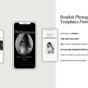 Boudoir Photographer Instagram Story and Post Canva Templates 125 Luxury Photography Instagram, Editable Instagram Stories Template image 3