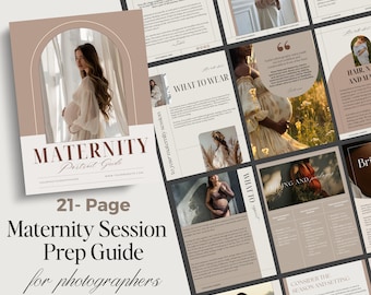 Photography Maternity Session Preparation Template Guide | Canva Photography Price Template | Magazine Template | Pre-written Text