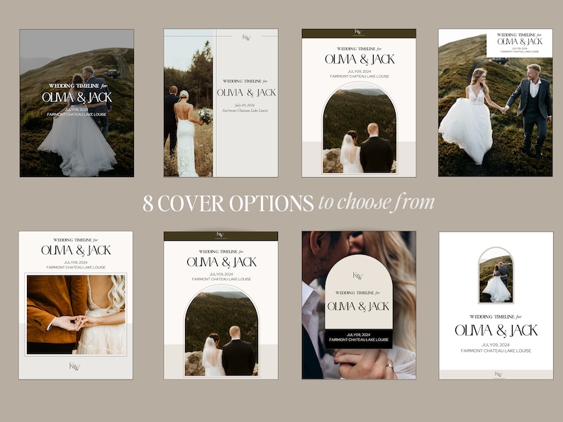 Wedding Photographer Timeline & Shot List Minimal, Modern Design Professional Copy 8 Designed Cover Options Editable in Canva image 2