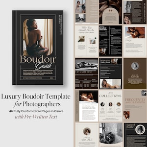 Boudoir Client Guide Template Canva, Luxury Boudoir Style Guide, Photographer Magazine Template PDF, Boudoir Price guide, Client Brochure image 3