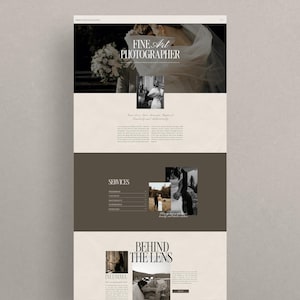 Showit Website Template for Photographers, Wedding Photographer website template, Photography Website, Showit Website Design, Modern