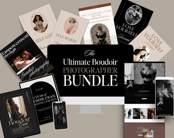 De ultieme boudoirfotografiebundel - Showit-websitesjabloon en bewerkbare digitale Canva-producten inbegrepen | Email reclame