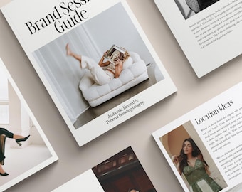 Personal Brand Photography Session Welcome Guide Canva Template – Client Prep Guide, Pricing – Photographer Magazine Template