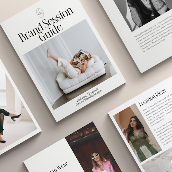 Personal Brand Photography Session Welcome Guide Canva Template – Client Prep Guide, Pricing – Photographer Magazine Template