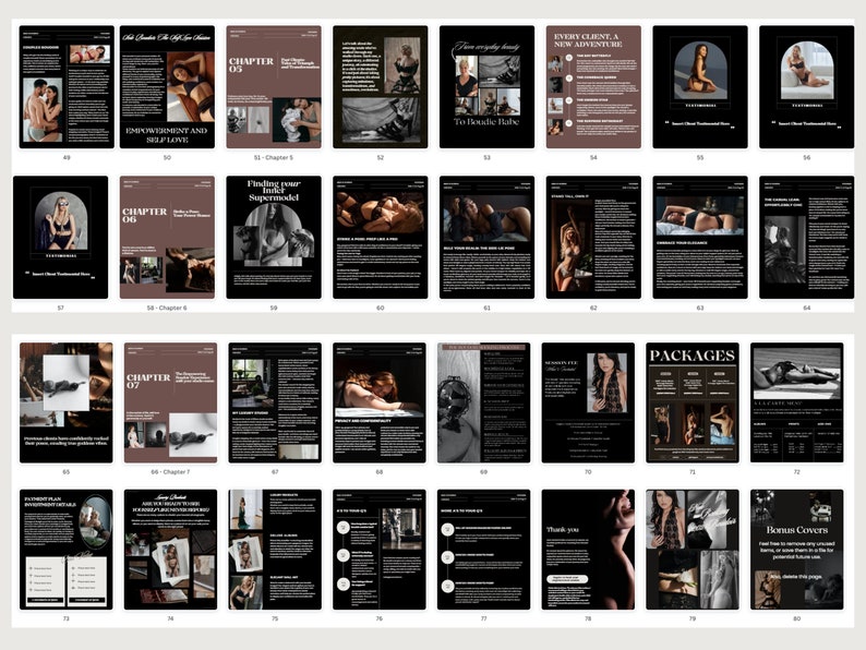 Client Guide Examples Boudoir Client Guide Template Canva, Luxury Boudoir Style Guide ...