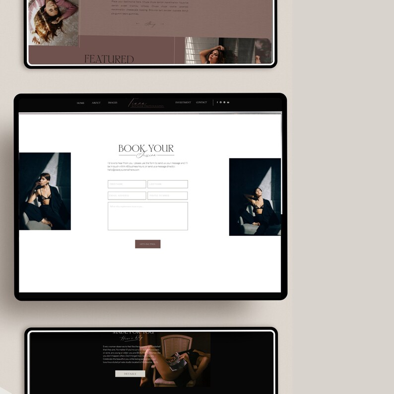 Mini Boudoir Photography Landing Page Showit Template for Photographers, ShowIt Website, Website Template, Customizable Website Template image 6