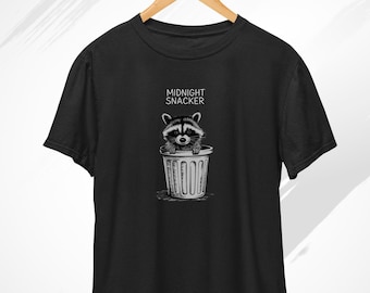 Midnight Snacker T-Shirt, Racoon Shirt, Foodie Tshirt, Funny Racoon Shirt, Raccoon Gifts, Cute Raccoon, Food Lover Gift, Midnight Feast