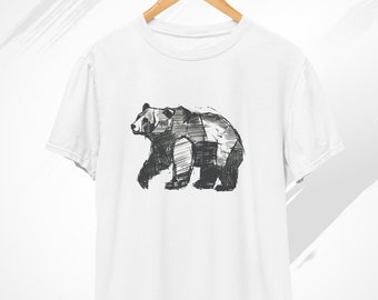 Bear Shirt, Abstract Bear Tshirt, Sketched Bear Art, Gift for Bear Lovers, Animal Shirt, Woodland Animal Shirt, Outdoor Shirt, Hiking Shirt
