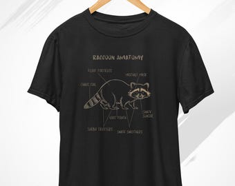 Raccoon Anatomy T-Shirt, Vintage Raccoon, Funny Racoon Shirt, Raccoon Gifts, Weird Shirt, Anatomy Shirt, Trash Raccoon, Camping Shirt