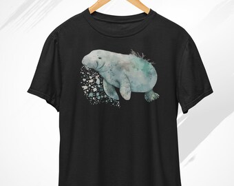 Manatee Shirt, Watercolour Manatee, Manatee Gifts, Sea Cow Shirt, Manatee Art, Florida Manatee, Manatee Mom, Marine Biology, Cute Manatee