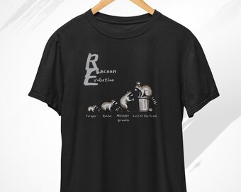Raccoon Evolution T-Shirt, Vintage Raccoon, Funny Racoon Shirt, Raccoon Gifts, Weird Shirt, Evolution Shirt, Trash Raccoon