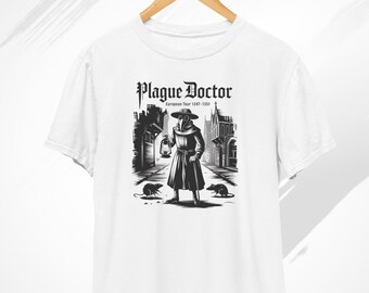 Plague Doctor T-Shirt, Black Death, Medieval Shirt, Dark Academia, Rat t shirt, History Shirt, Grunge Clothing, History Teacher Gift, Gothic