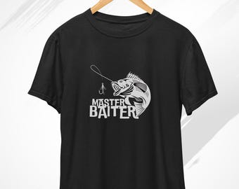 Fishing T-Shirt, Master Baiter Tshirt, Funny Fishing Shirt, Fisherman Gift, Fishing Top, Fishing Gift, Adult Humour, Bass Fishing, Boat Gift