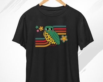 Retro Owl T-Shirt, Colourful Owl Shirt, Owl Lover Gift Idea, Owl Graphic Tee, Owl Tshirt, Owl Gifts, Night Owl Shirt, Owl Awareness