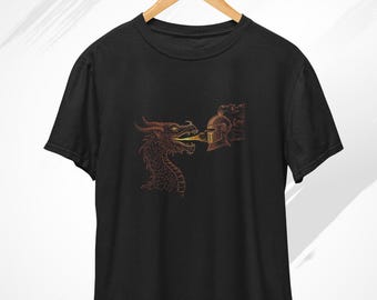 Medieval T-Shirt, Dragon T shirt, Dragon Lovers, Medieval Shirt, Dragon Gift , Fantasy Gifts, Mythical Creatures, Dragon Art