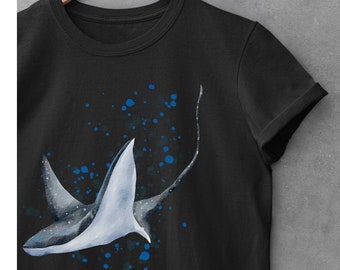 Stingray Shirt, Watercolour Stingray, Stingray Tshirt, Stingray Gifts, Stingray Lovers, Marine Biology, Ocean Tshirt, Marine Life Shirt