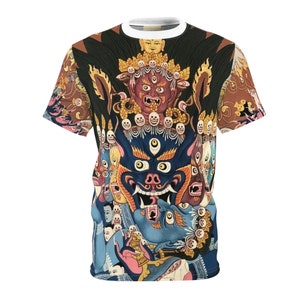 Yamantanka Vajrabhairava Buddhist Tantric Esoteric Unisex AOP Cut & Sew Tee