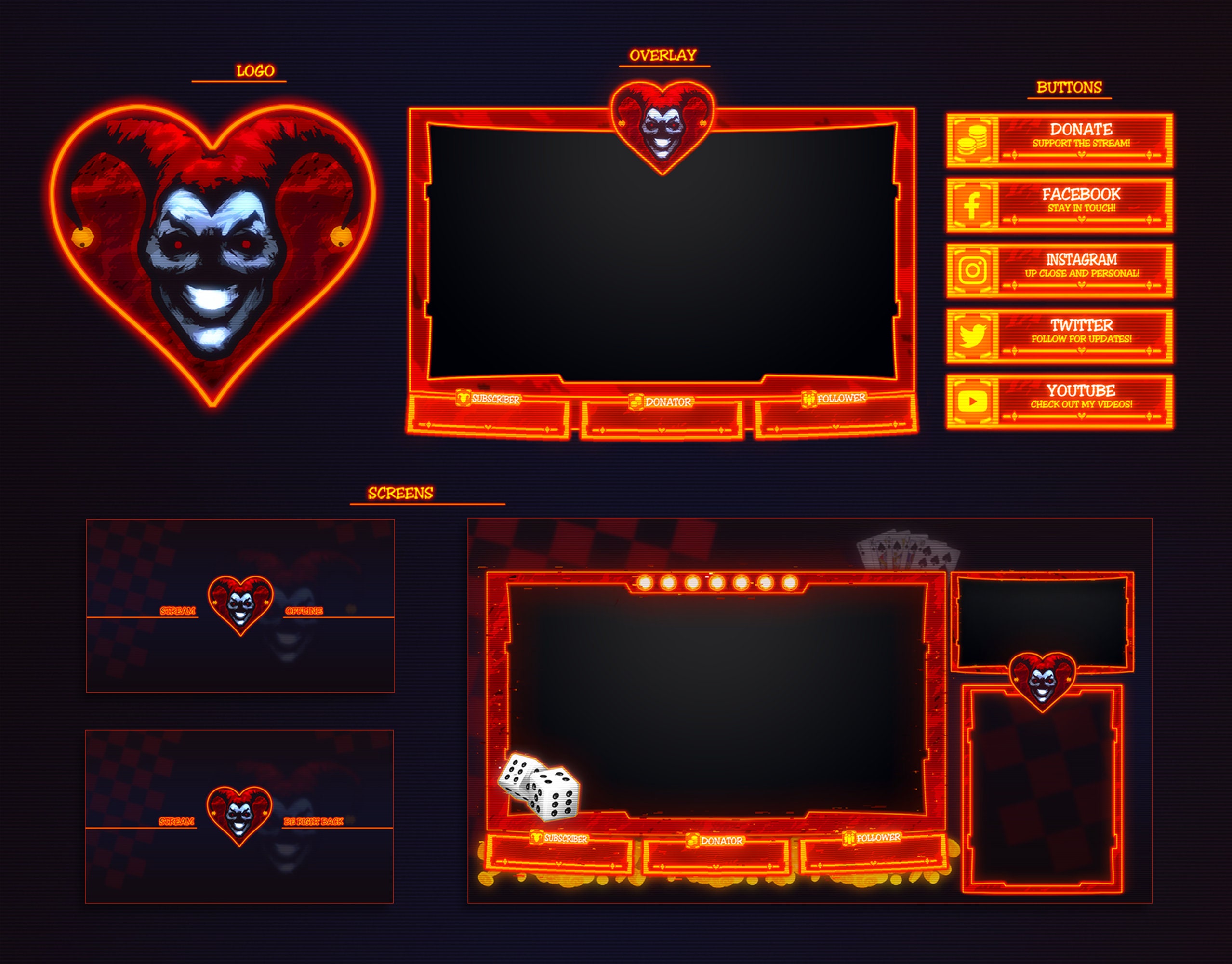 Gambling Stream Overlay Package Kick Twitch & Youtube Gaming Etsy