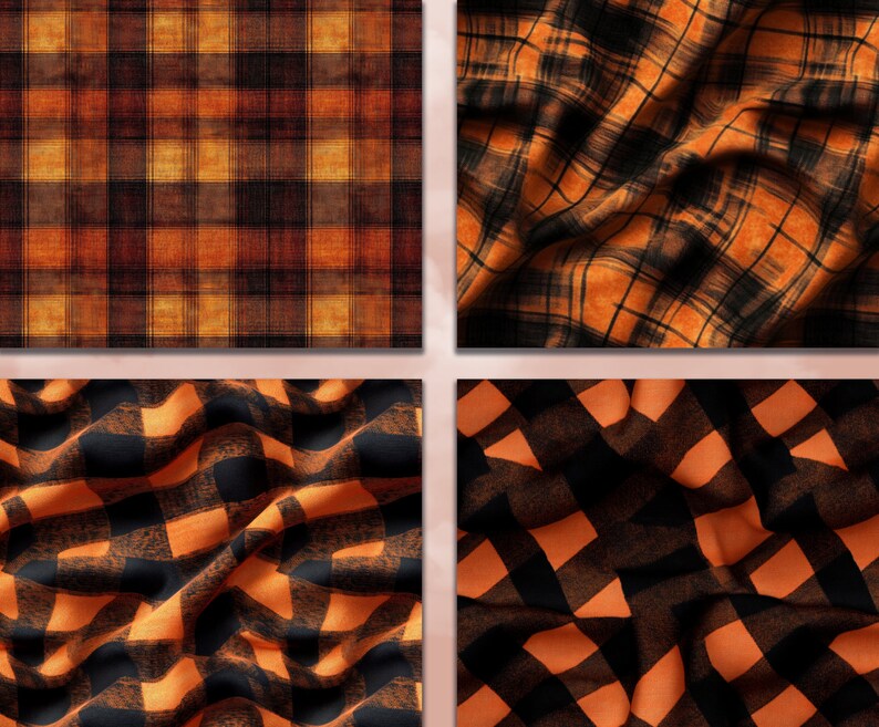 Fall Plaid Digital Paper Pack, Seamless Shabby Plaid Printable Pack ...