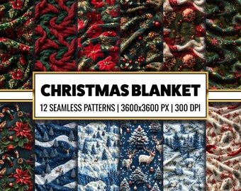 Christmas Digital Paper: Xmas Sweater Seamless Patterns (PNG)