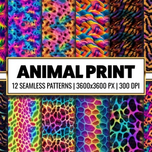 Rainbow Animal Print: Safari Seamless Patterns (Digital Download)