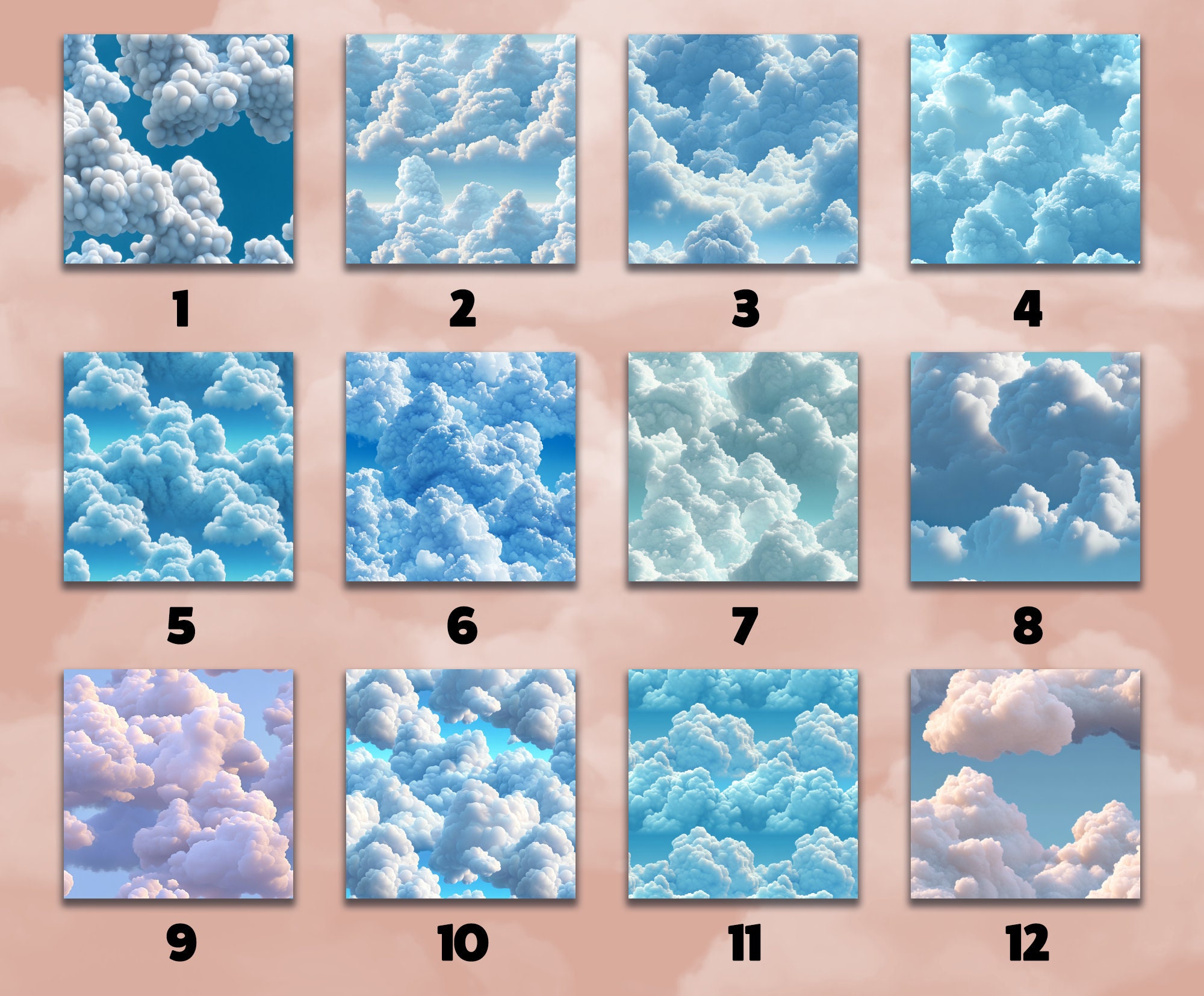 Cloudy Day Digital Paper Cloudy Sky Background Sky Landscape for ...