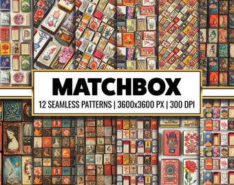 アンティーク マッチボックス ラベル ステッカー、本物サイズ、2