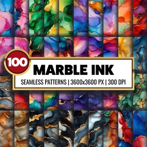 Alkohol Tinte Digitales Papier Marmor Nahtlose Muster Regenbogen Tinte Papier Handwerk Abstrakter Hintergrund für Fabric Sublimation und Junk Journals